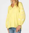 Dylan Embroidered Blouse In Lemon In Yellow