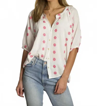 Dylan Esme Embroidered Blouse In White In Neutral
