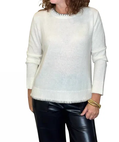 Dylan Everyday Blanket Stitch Sweater In White