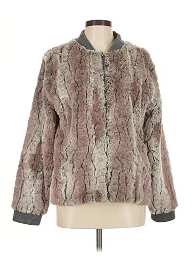 Pre-owned Dylan Faux Fur Jacket In Brown