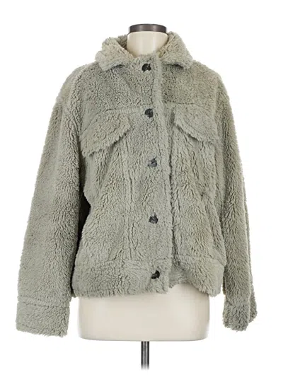 Pre-owned Dylan Faux Fur Jacket In Gray