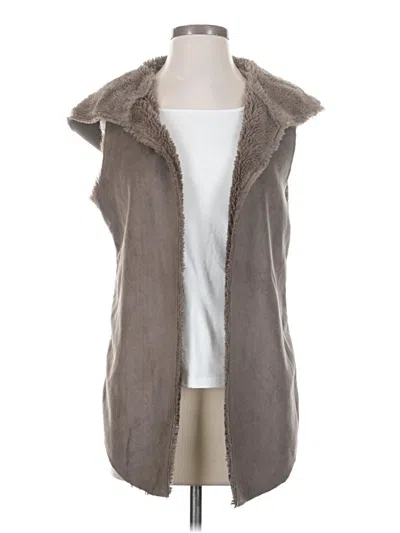 Pre-owned Dylan Faux Fur Vest In Gray
