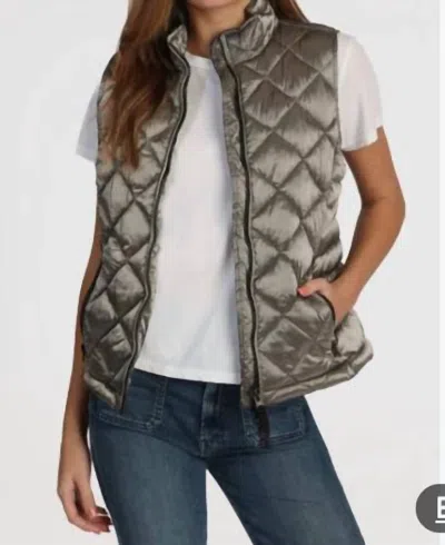 Dylan Fitted Zipper Vest In Silver