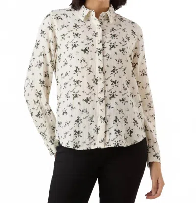 Dylan Floral Print Long Sleeve Shirt In White