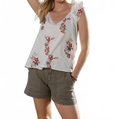 Dylan Flower Child Top With Ruffled Sleeves In Multi