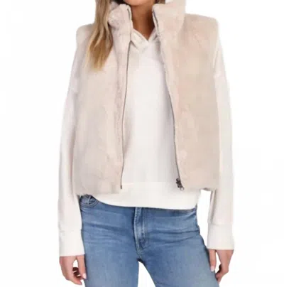 Dylan Fur Love Reversible Puffer Vest In Ecru In White