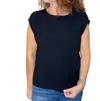 Dylan Gauze Modern Tee In Black In Blue