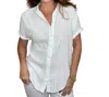 Dylan Gauze Short Sleeve Button Up Shirt In White In White
