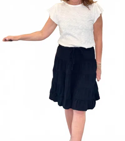 Dylan Gauze Sophie Skirt In Black In White