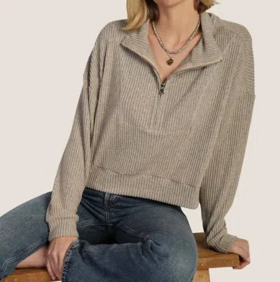 Dylan Hampton Zip Pullover In Heather Oat In Multi