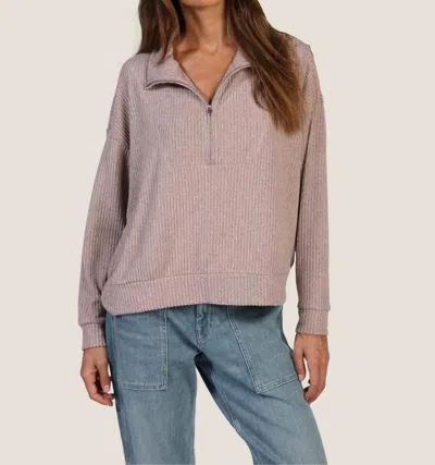 Dylan Hampton Zip Pullover In Heather Pink In Multi