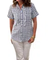 Dylan Harper Ruffle Blouse In Blue In Blue
