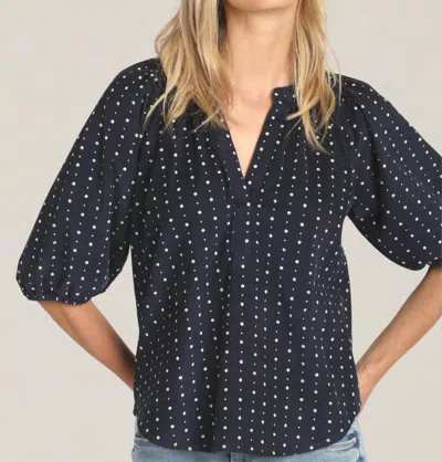 Dylan Hazel V-neck Top In Navy In Blue