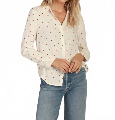 Dylan Hearts Shirt In White Red In Multi