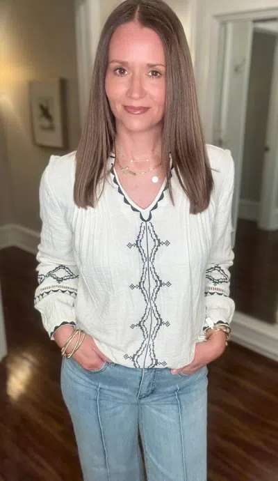 Dylan Isabelle With Embroidery Tunic In White