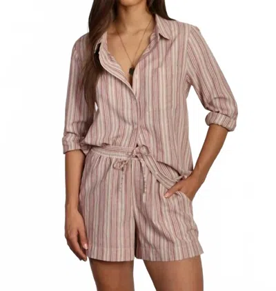 Dylan James Striped Shirt In Red In Multi