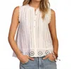 Dylan Jane Button Up Top In White In Neutral