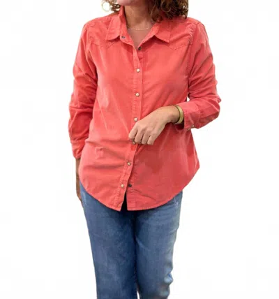 Dylan Janes Snap Button Down Shirt In Faded Red In Pink