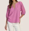 Dylan Jolie Cotton Gauze Top In Purple In Purple