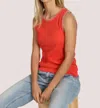 Dylan Jude Rib Tank Top In Red/malibu In Orange