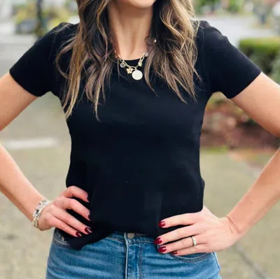 Dylan Jude Rib Top In Black