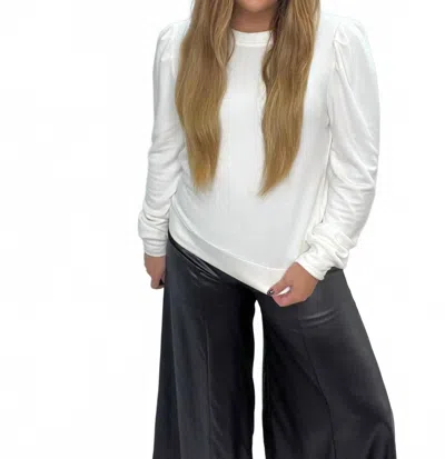 Dylan Jules Long Sleeve Top In White