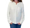 Dylan Kenzie Top With Snap Placket In Beach In Multi