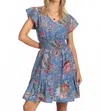 Dylan Laurel Ruffle Dress In Blue In Blue