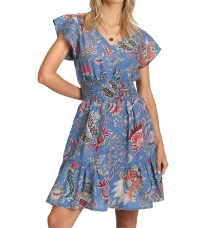 Dylan Laurel Ruffle Dress In Blue