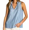 Dylan Leigh Stripe Sleeveless Top In Blue In Blue