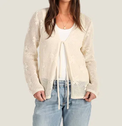 Dylan Lily Cardigan In Oatmeal In White