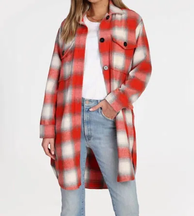 Dylan Logan Plaid Coat In Red