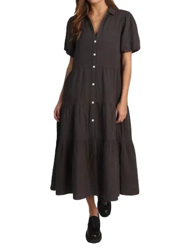 Dylan Long Parker Dress In Carbon In Grey