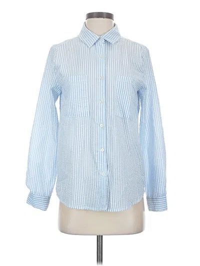 Pre-owned Dylan Long Sleeve Blouse In Blue