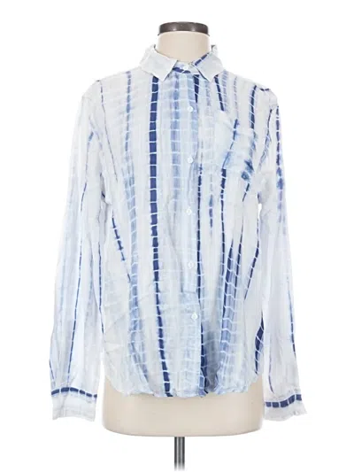 Pre-owned Dylan Long Sleeve Blouse In Blue