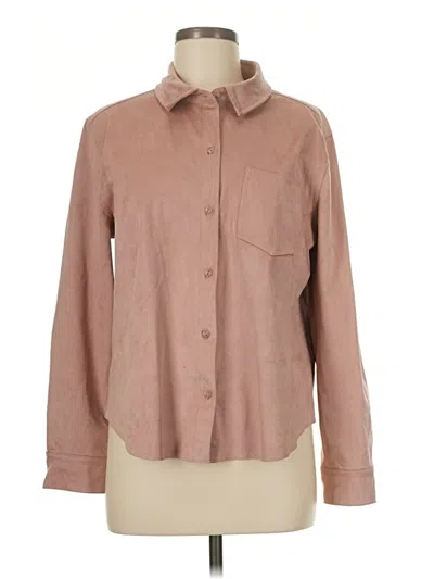 Pre-owned Dylan Long Sleeve Blouse In Brown