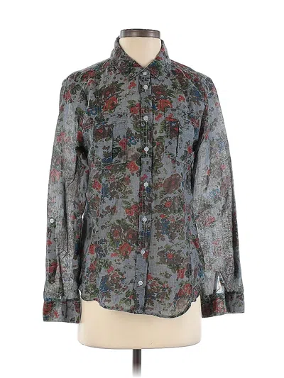 Pre-owned Dylan Long Sleeve Blouse In Gray