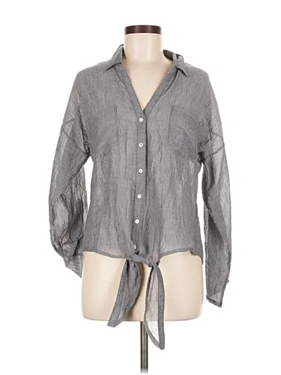 Pre-owned Dylan Long Sleeve Blouse In Gray