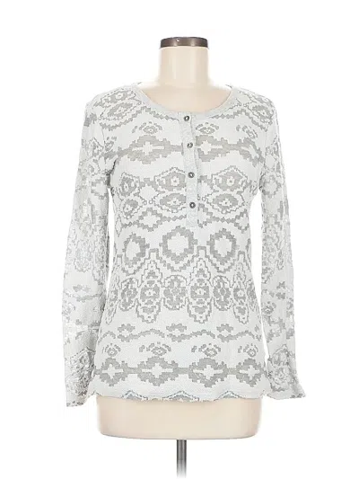 Pre-owned Dylan Long Sleeve Blouse In Gray