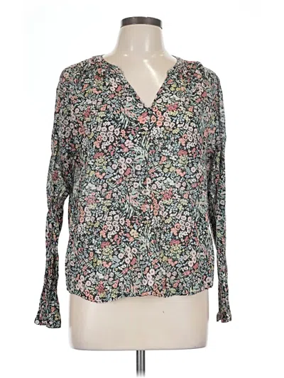 Pre-owned Dylan Long Sleeve Blouse In Green