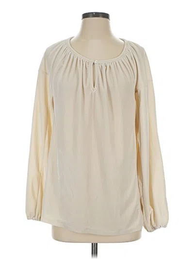 Pre-owned Dylan Long Sleeve Blouse In Ivory