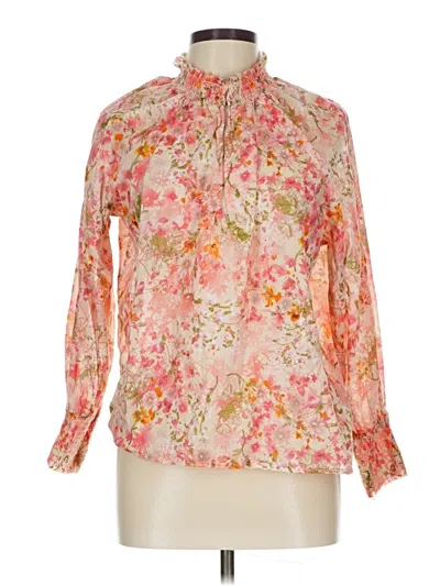 Pre-owned Dylan Long Sleeve Blouse In Pink