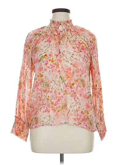 Pre-owned Dylan Long Sleeve Blouse In Pink