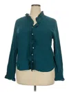 Dylan Long Sleeve Blouse In Teal