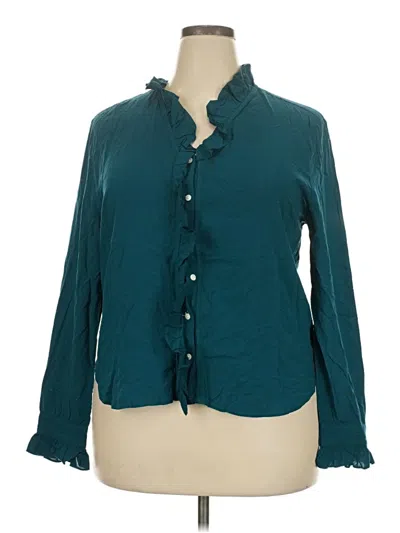 Dylan Long Sleeve Blouse In Teal