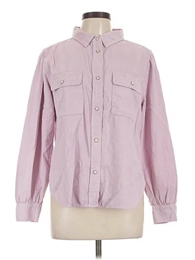 Pre-owned Dylan Long Sleeve Button Down Shirt In Purple