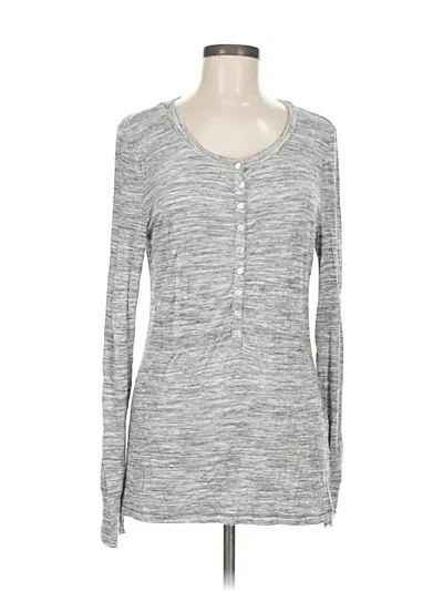 Pre-owned Dylan Long Sleeve Henley Shirt In Gray