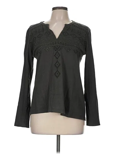 Pre-owned Dylan Long Sleeve Henley Shirt In Gray