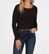 Dylan Long Sleeve Modern Crew Tee In Ranch Black In Black