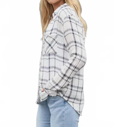 Dylan Long Sleeve Taylor Plaid Shirt In White